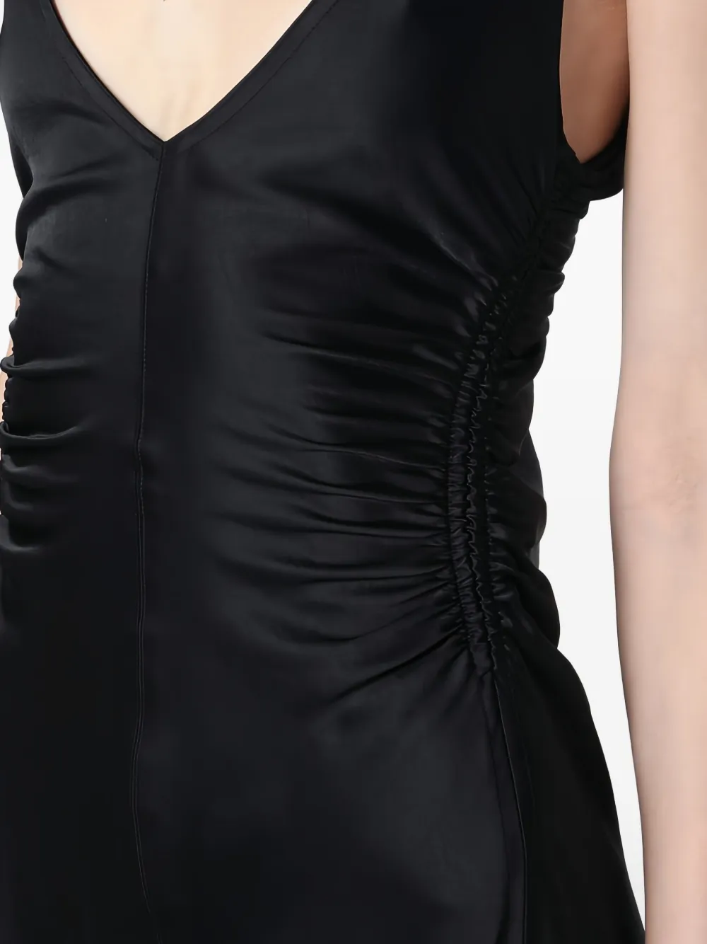 Sportmax Maxi-jurk met ruches en V-hals Zwart