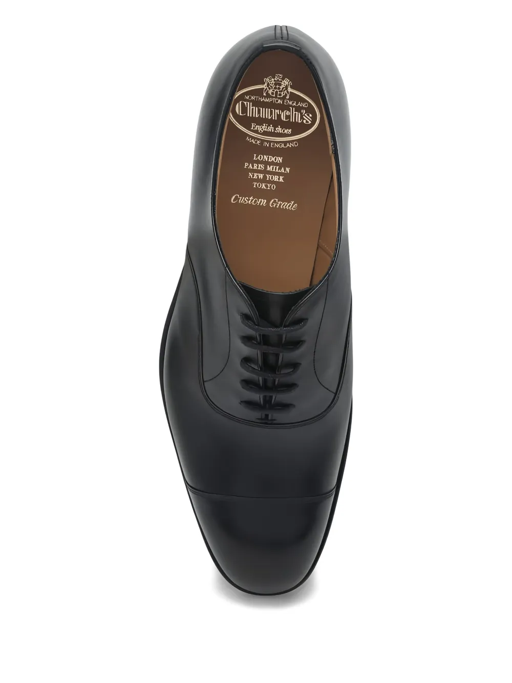 Church's cap-toe leather shoes Black
