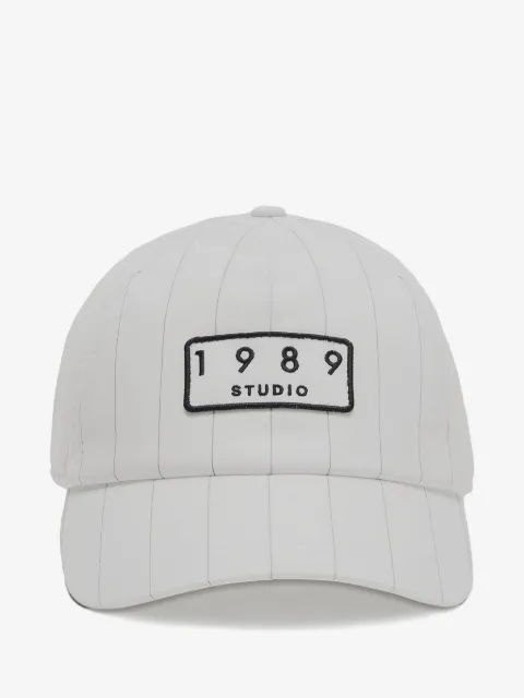 1989 STUDIO striped logo-patch cotton cap