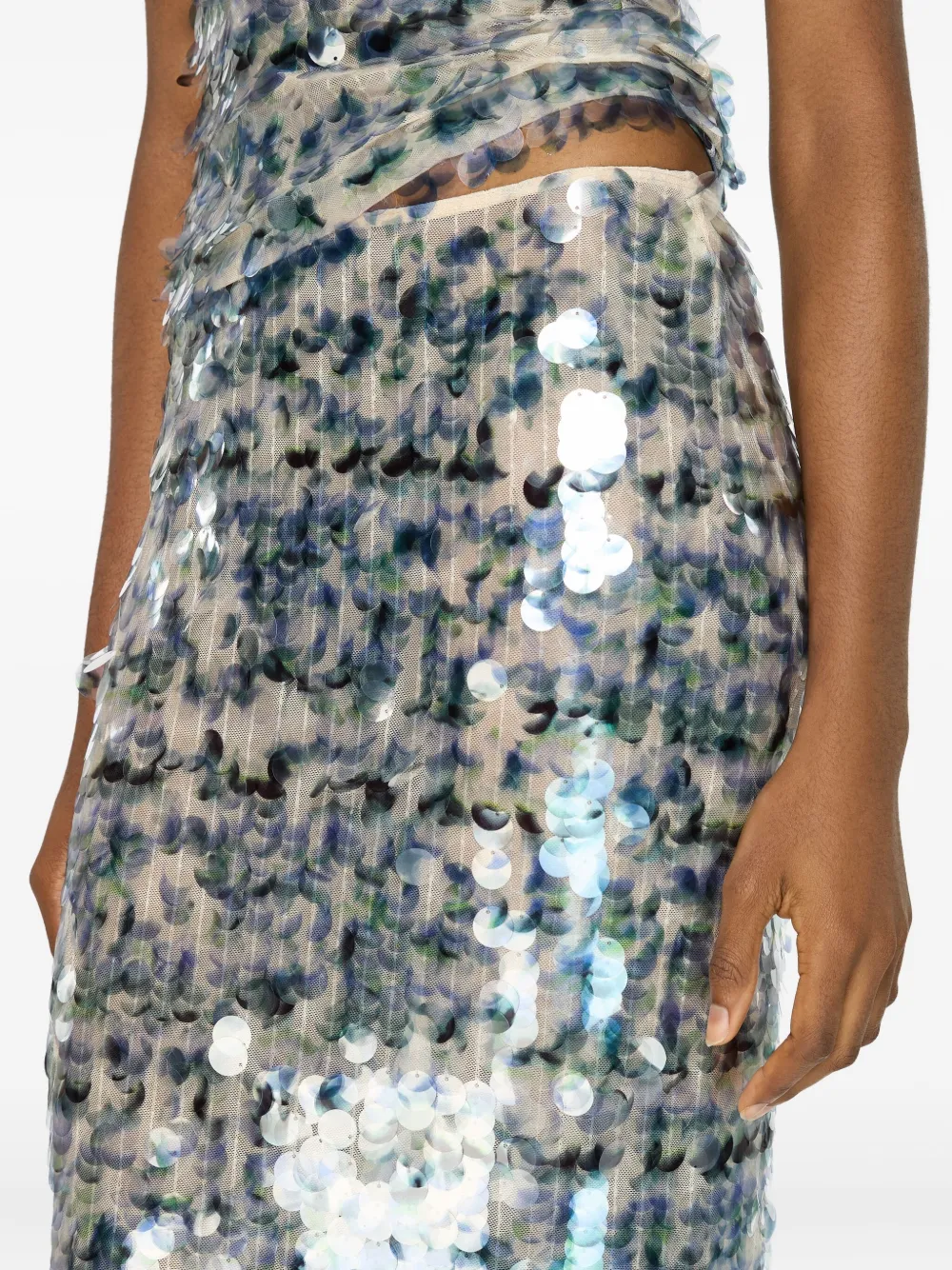 Paris Georgia Midi-rok met pailletten Beige