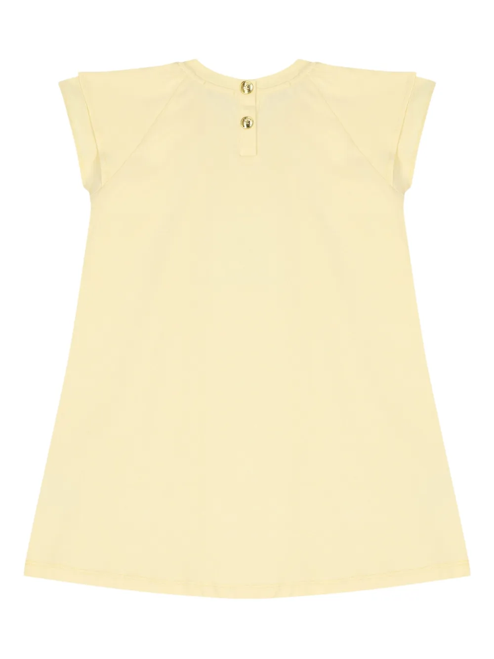 Escada Kids Jurk met ruches en kapmouwen Geel
