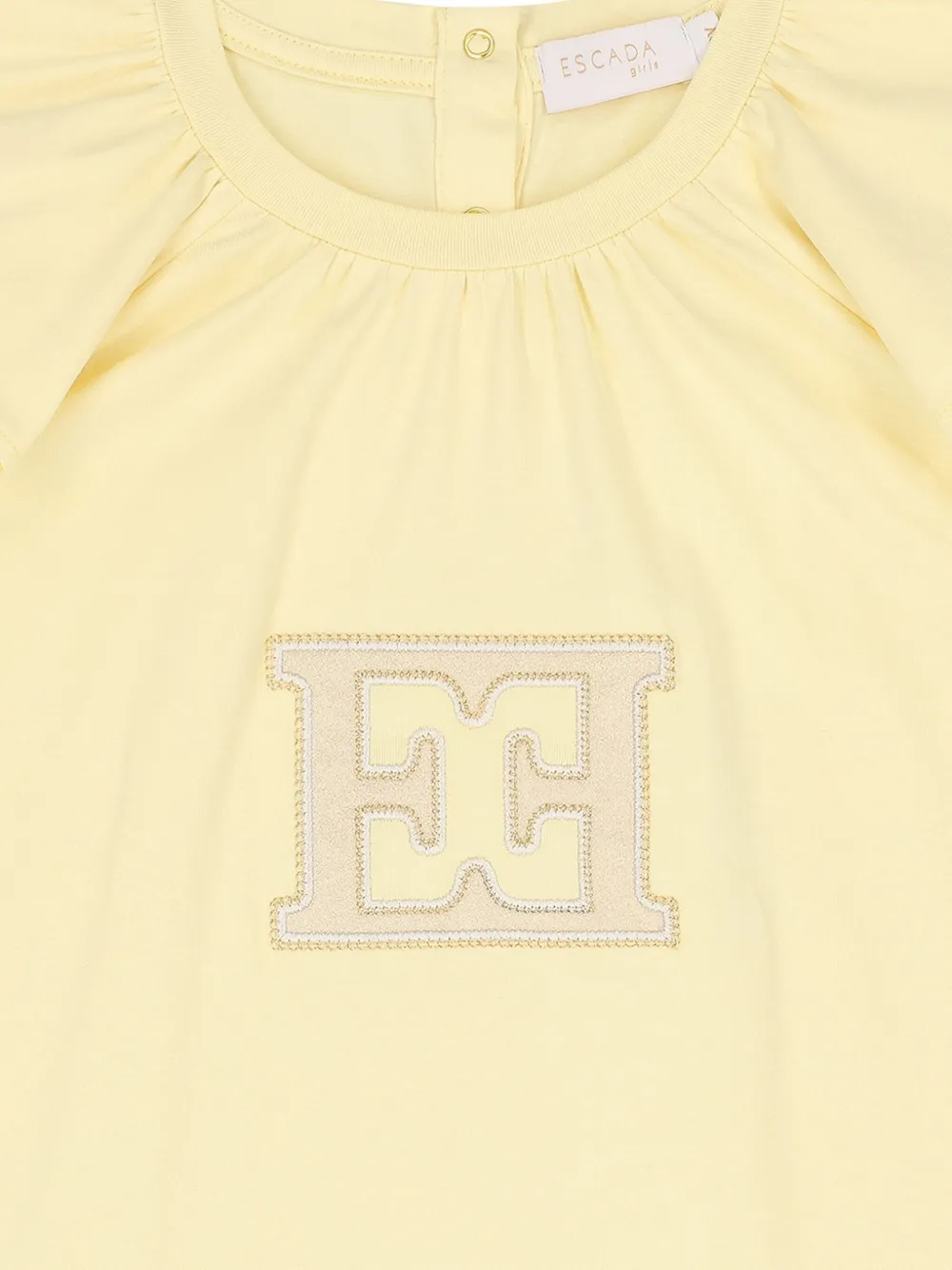 Escada Kids Jurk met ruches en kapmouwen Geel