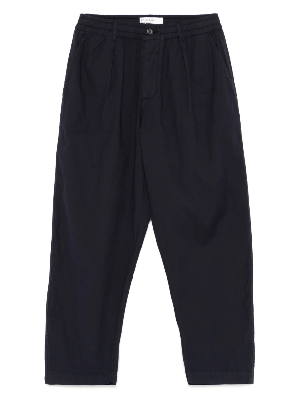 Universal Works seersucker pleated trousers | Blue | Image 1