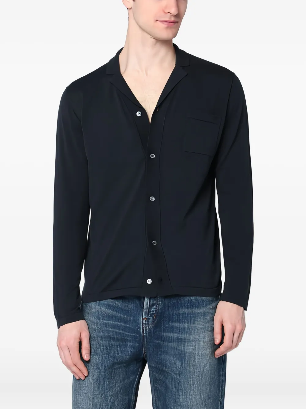 Drumohr long-sleeve button-down shirt Blauw