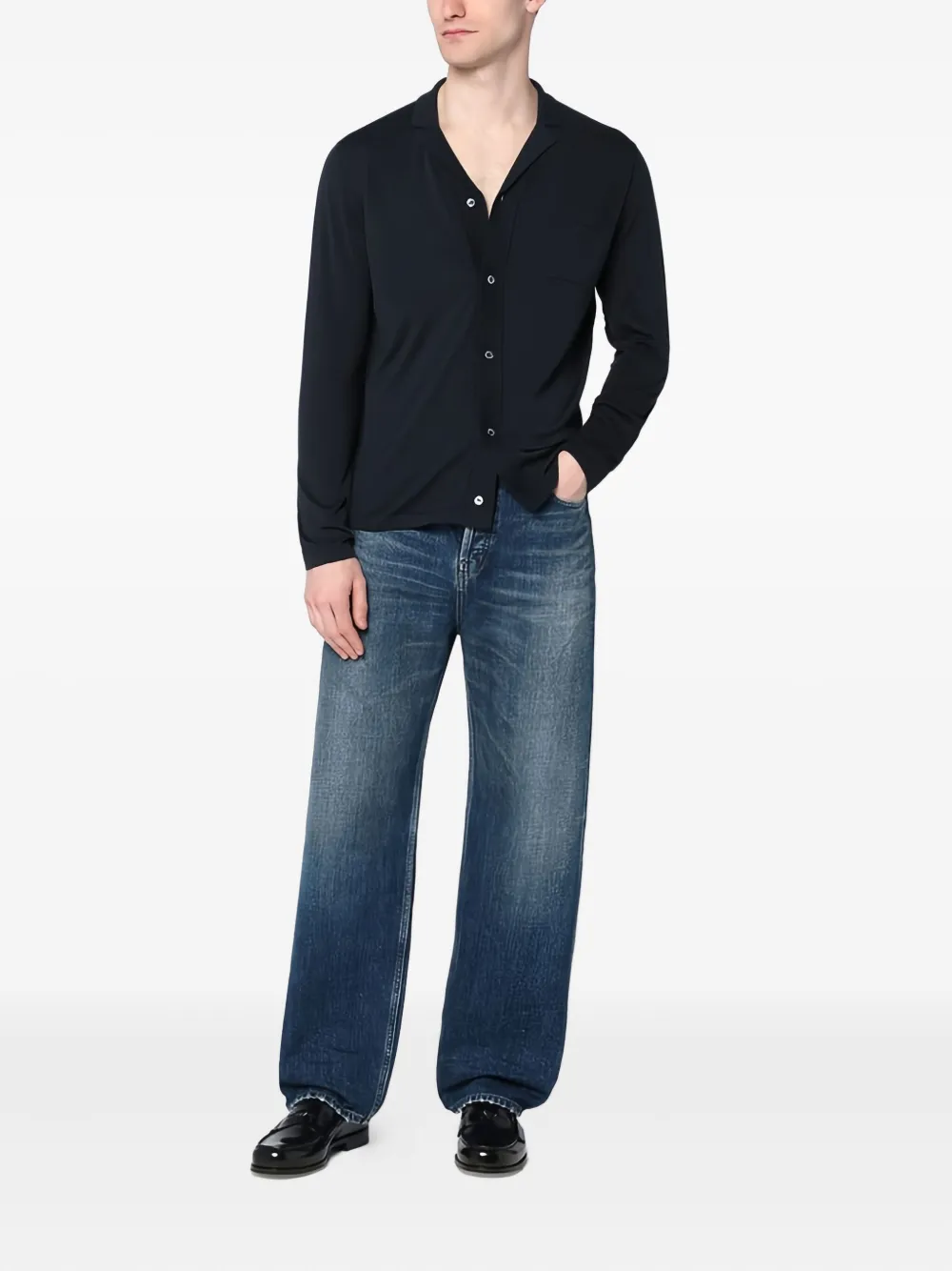 Drumohr long-sleeve button-down shirt Blauw