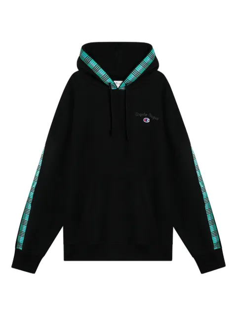 Champion x Angelo Baque plaid-insert hooded sweatshirt