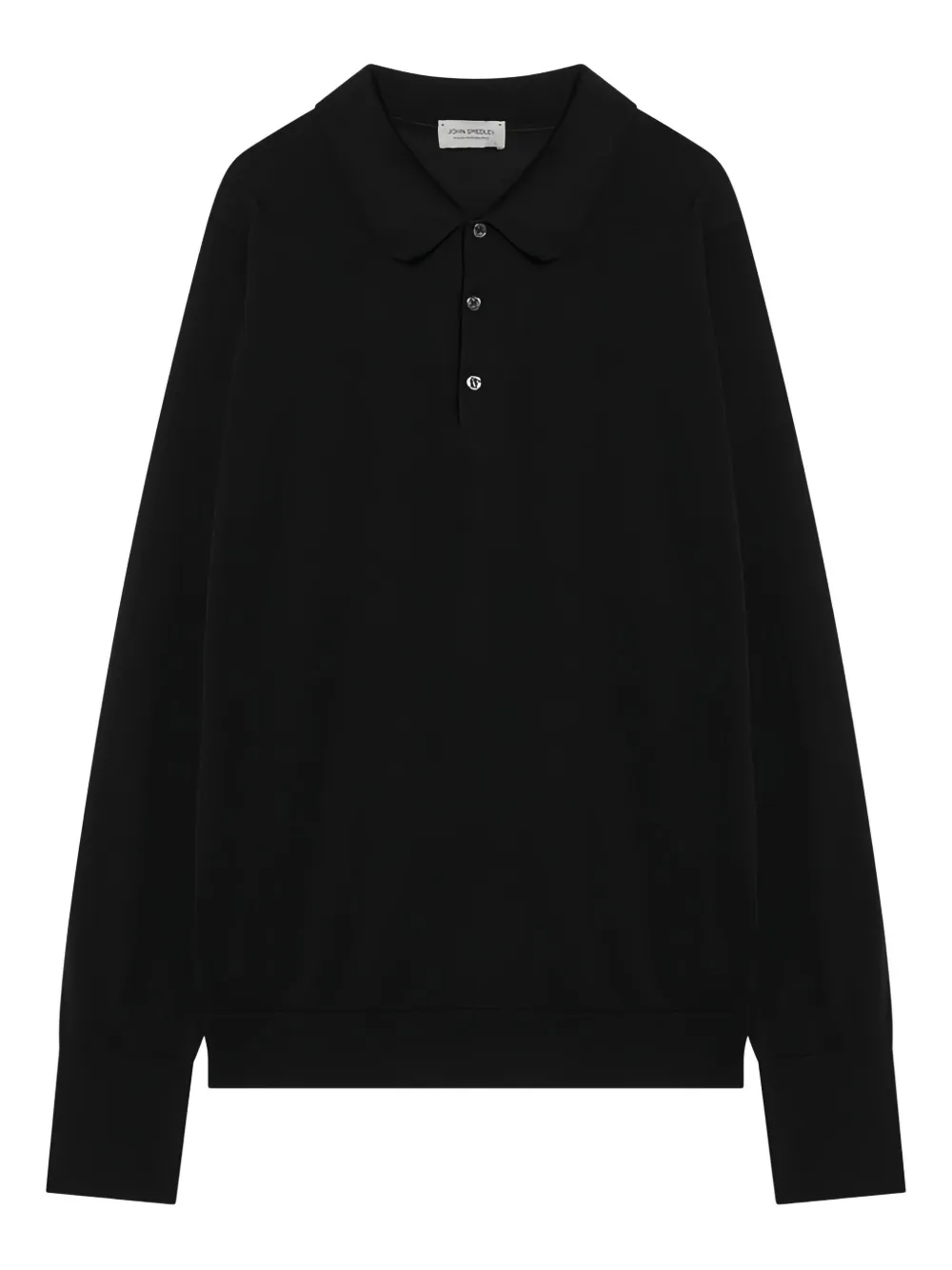 John Smedley long-sleeve polo shirt | Black | Image 1
