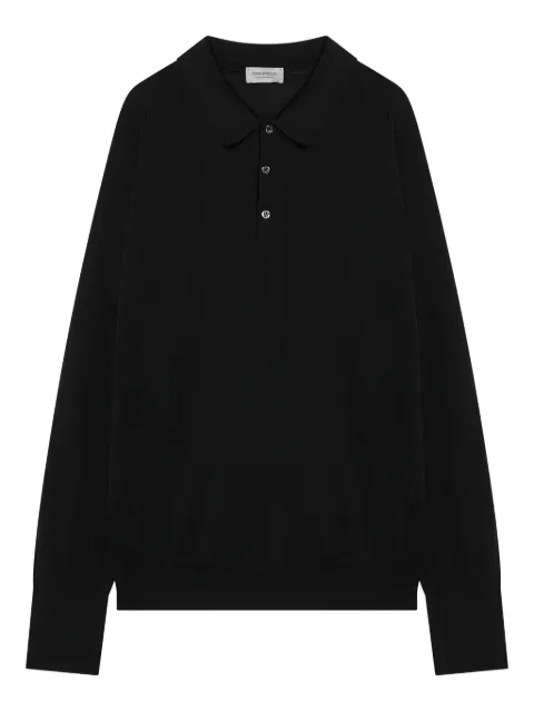 John Smedley قميص بولو بأكمام طويلة