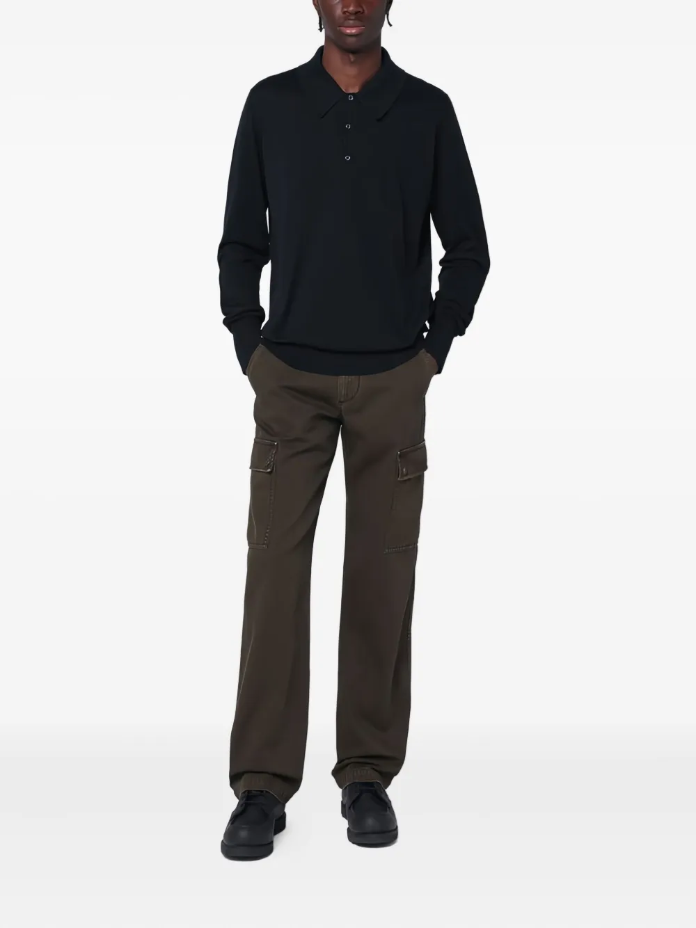 John Smedley long-sleeve polo shirt | Image 2