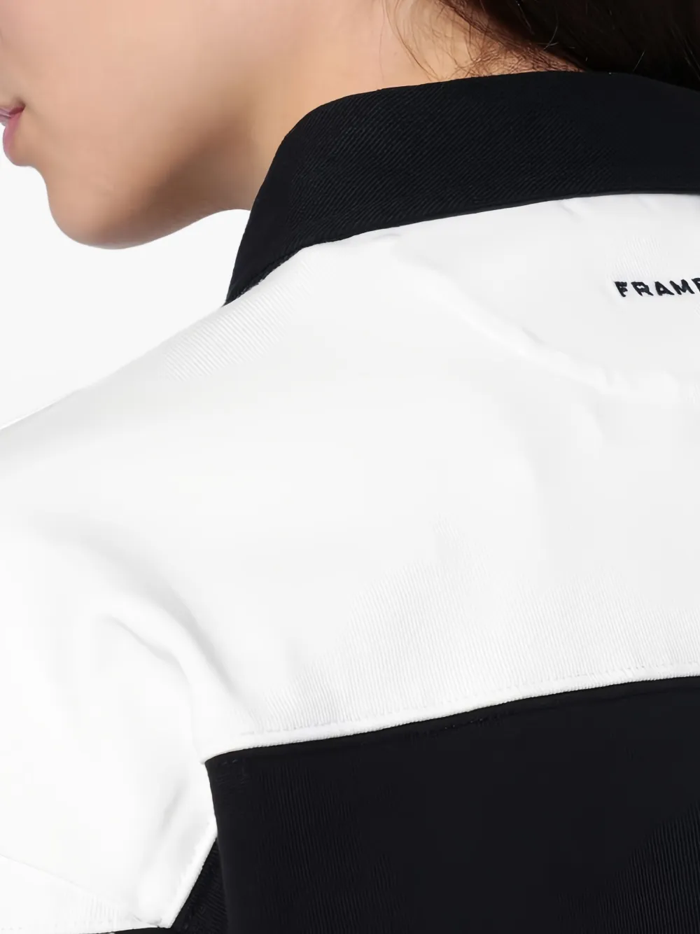 FRAME x Ritz Paris gestreepte rugby polotop Zwart