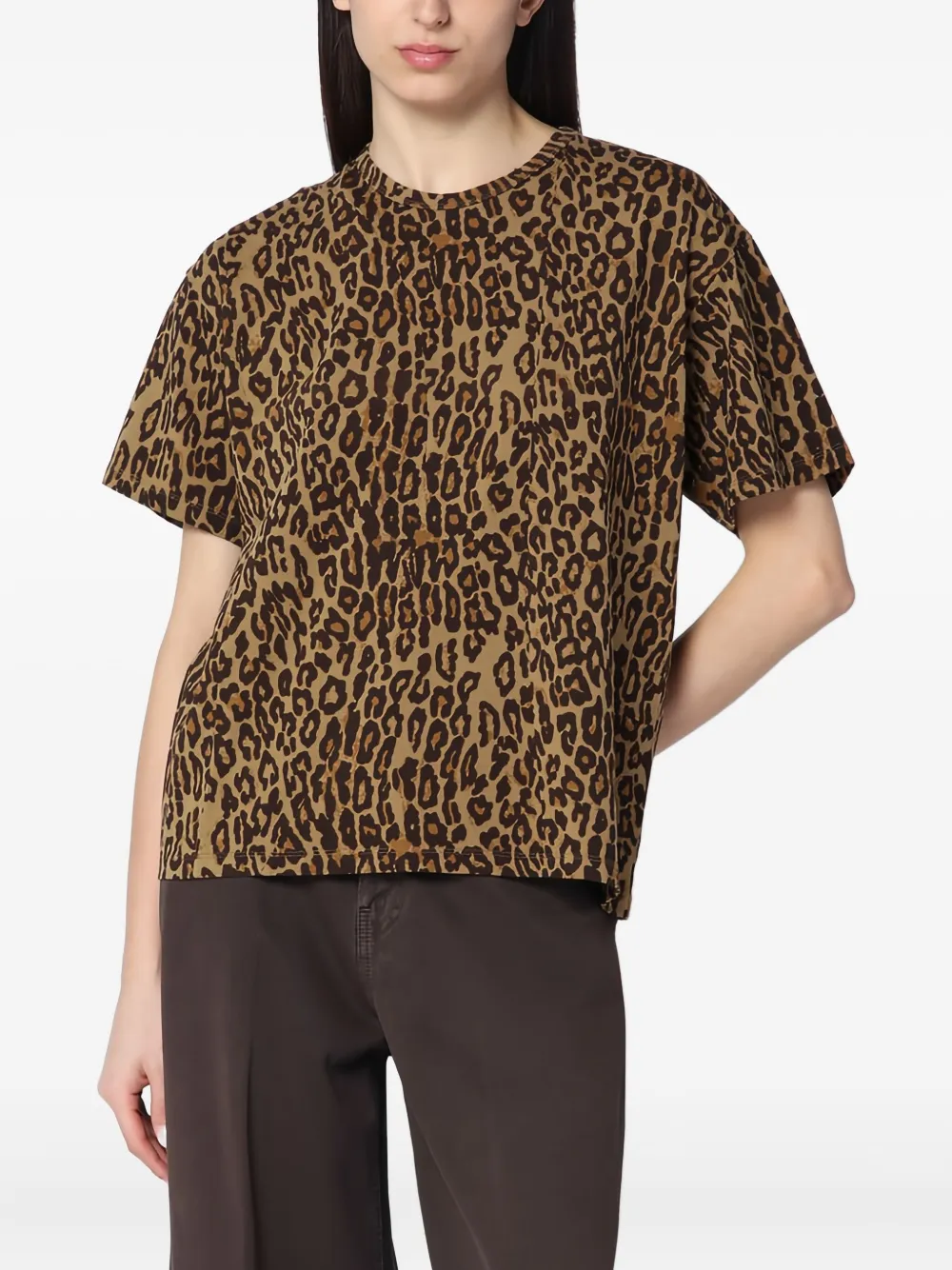  6397 Leopard-print Short-sleeve T-shirt - Brown 
