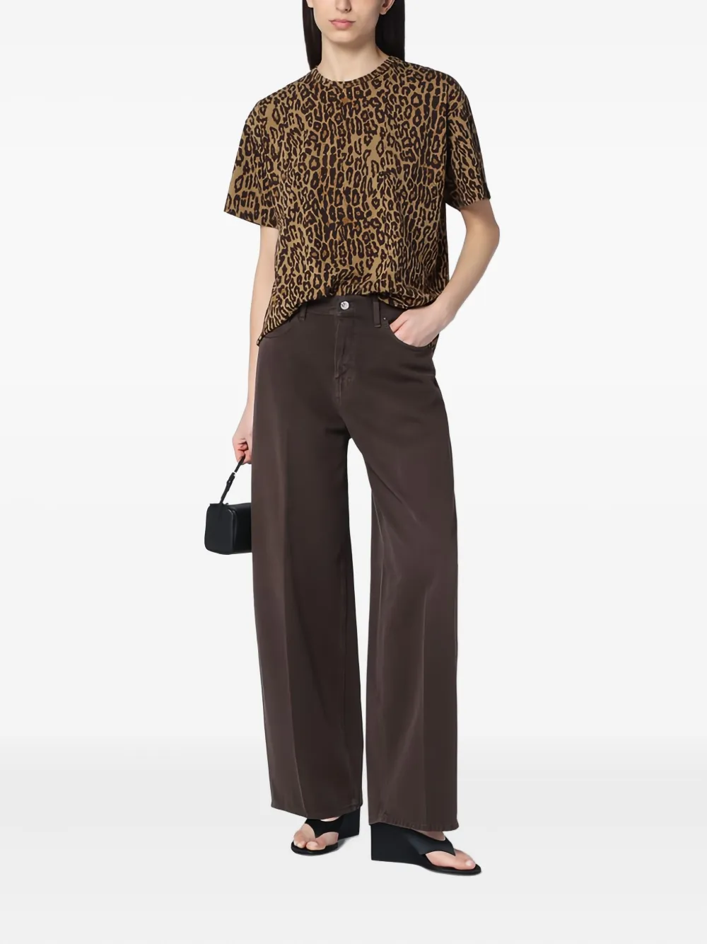  6397 Leopard-print Short-sleeve T-shirt - Brown 