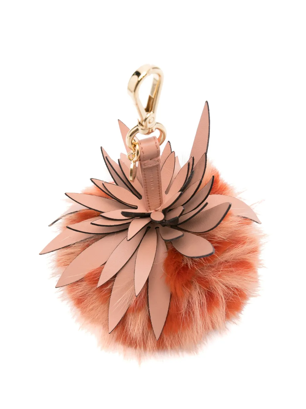 Fendi Leather Keychain - Orange 