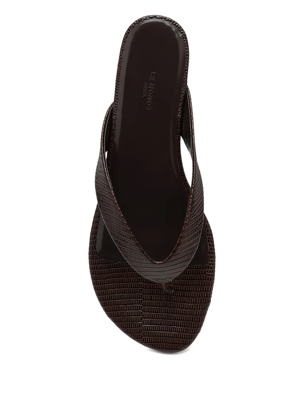 Le Monde Beryl Infradito embossed leather thong sandals Brown