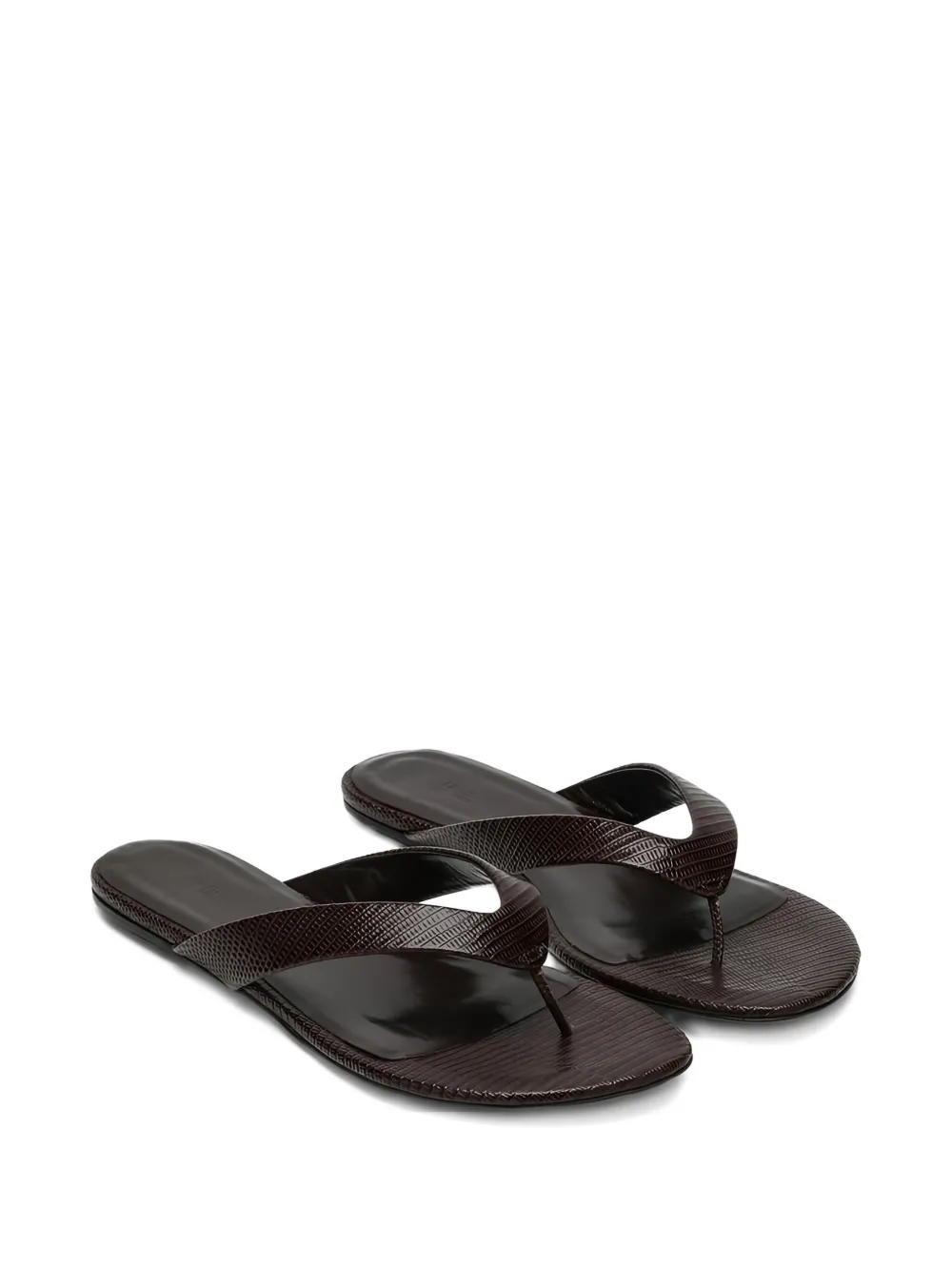 Le Monde Beryl Infradito embossed leather thong sandals | Image 2