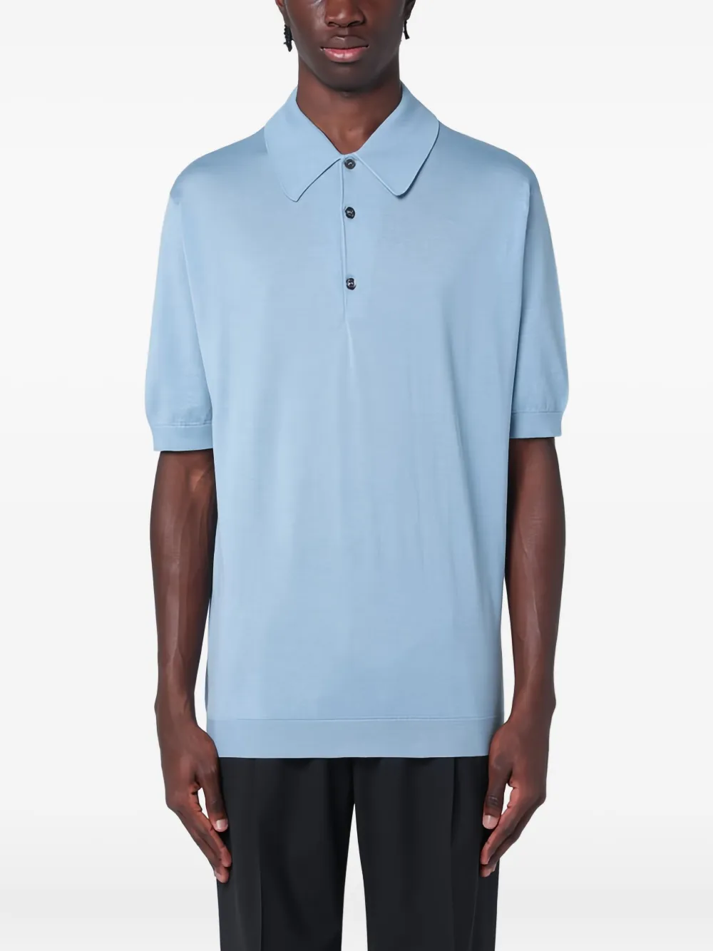 John Smedley Poloshirt met korte mouwen Blauw