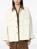 6397 contrast-collar denim jacket - Neutrals