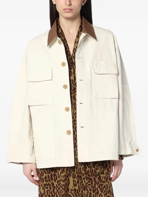 6397 contrast-collar denim jacket