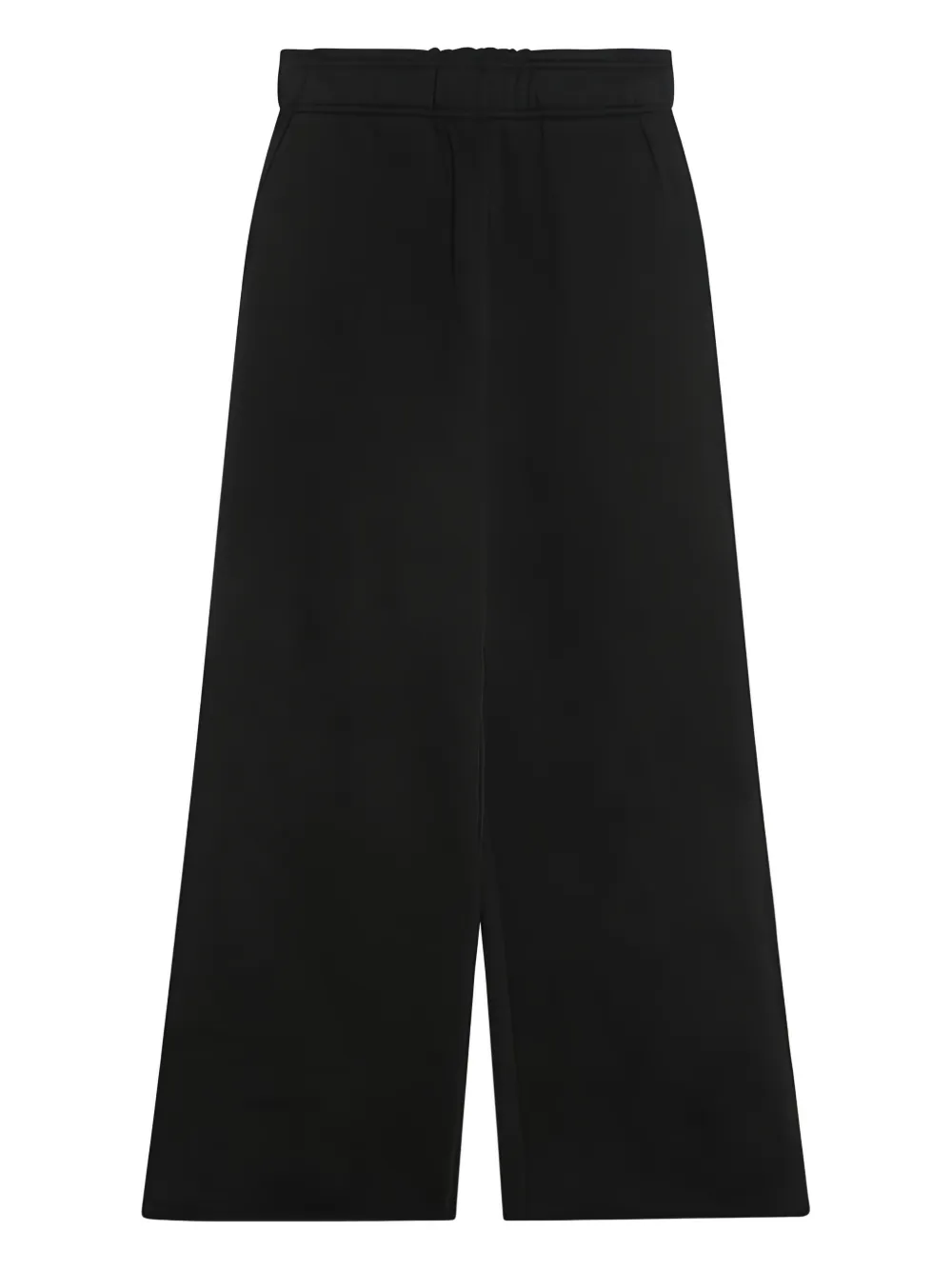 elastic-waistband wide-leg trousers