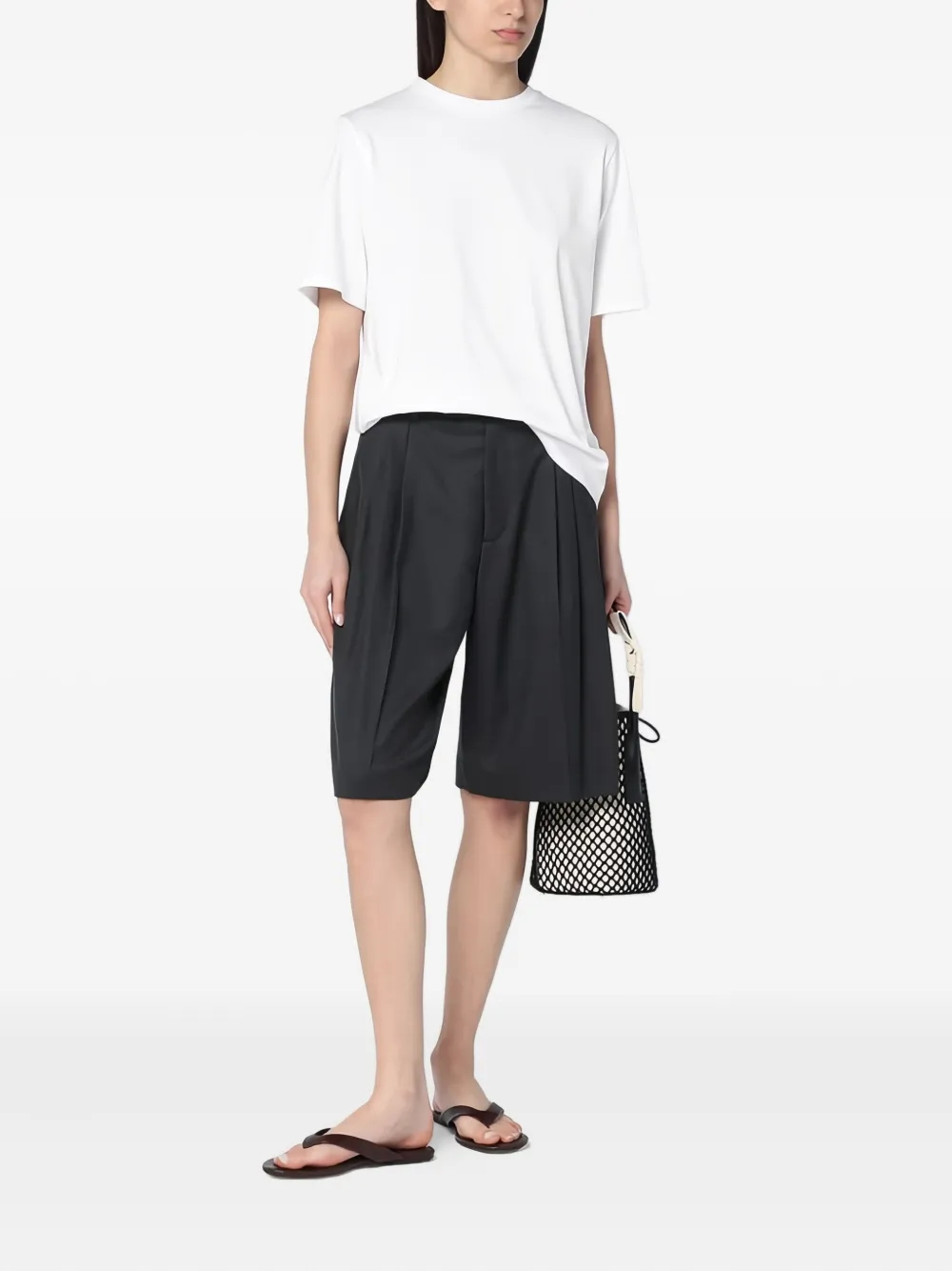 6397 Geplooide shorts Zwart