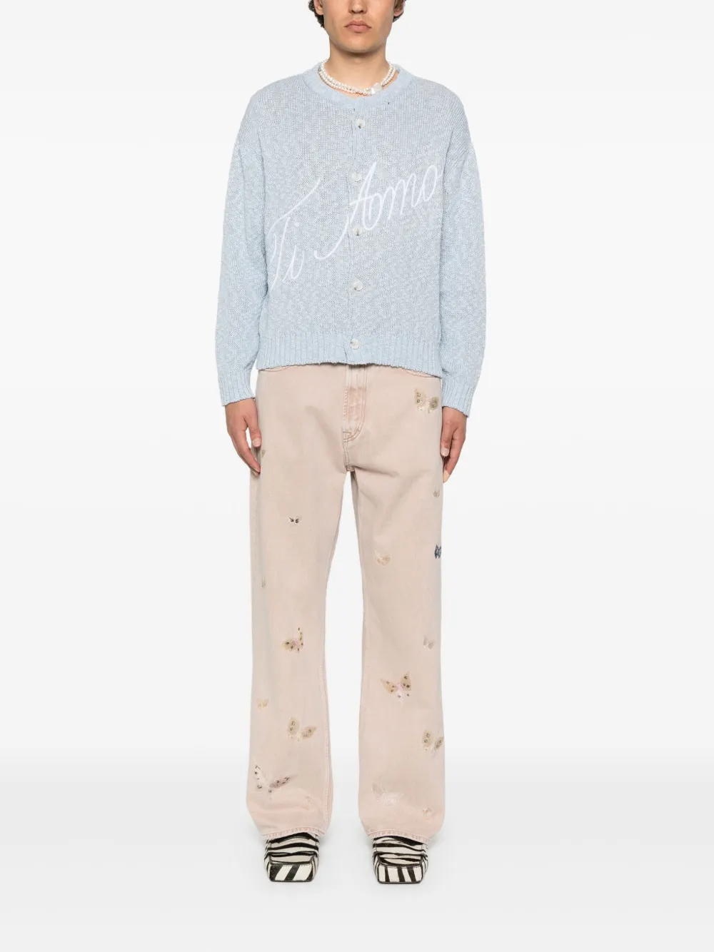 CARNE BOLLENTE slogan-embroidered cardigan | Cardigans | Image 2