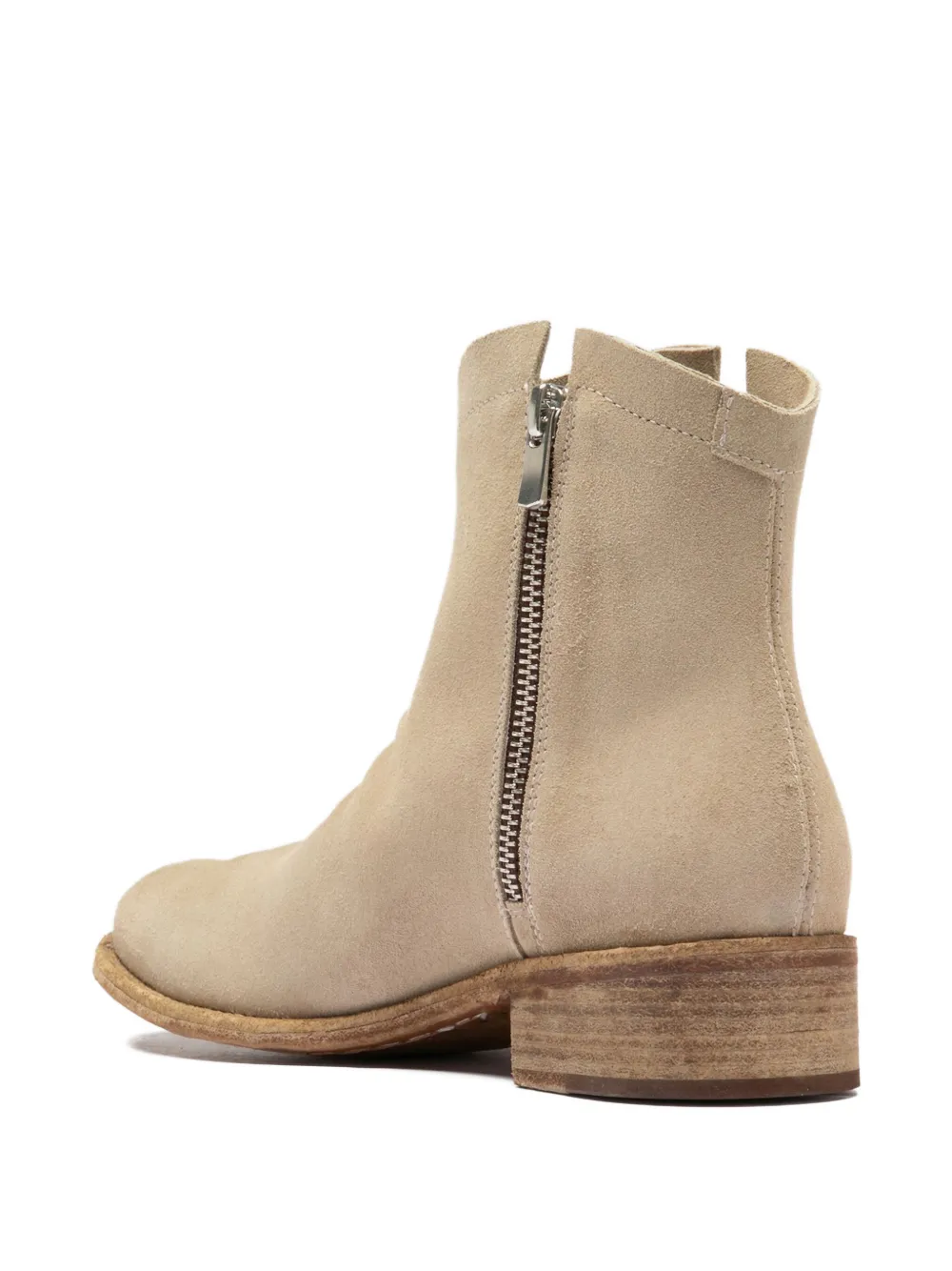 Officine Creative Oliver Sigaro zip-detail suede ankle boots Neutrals