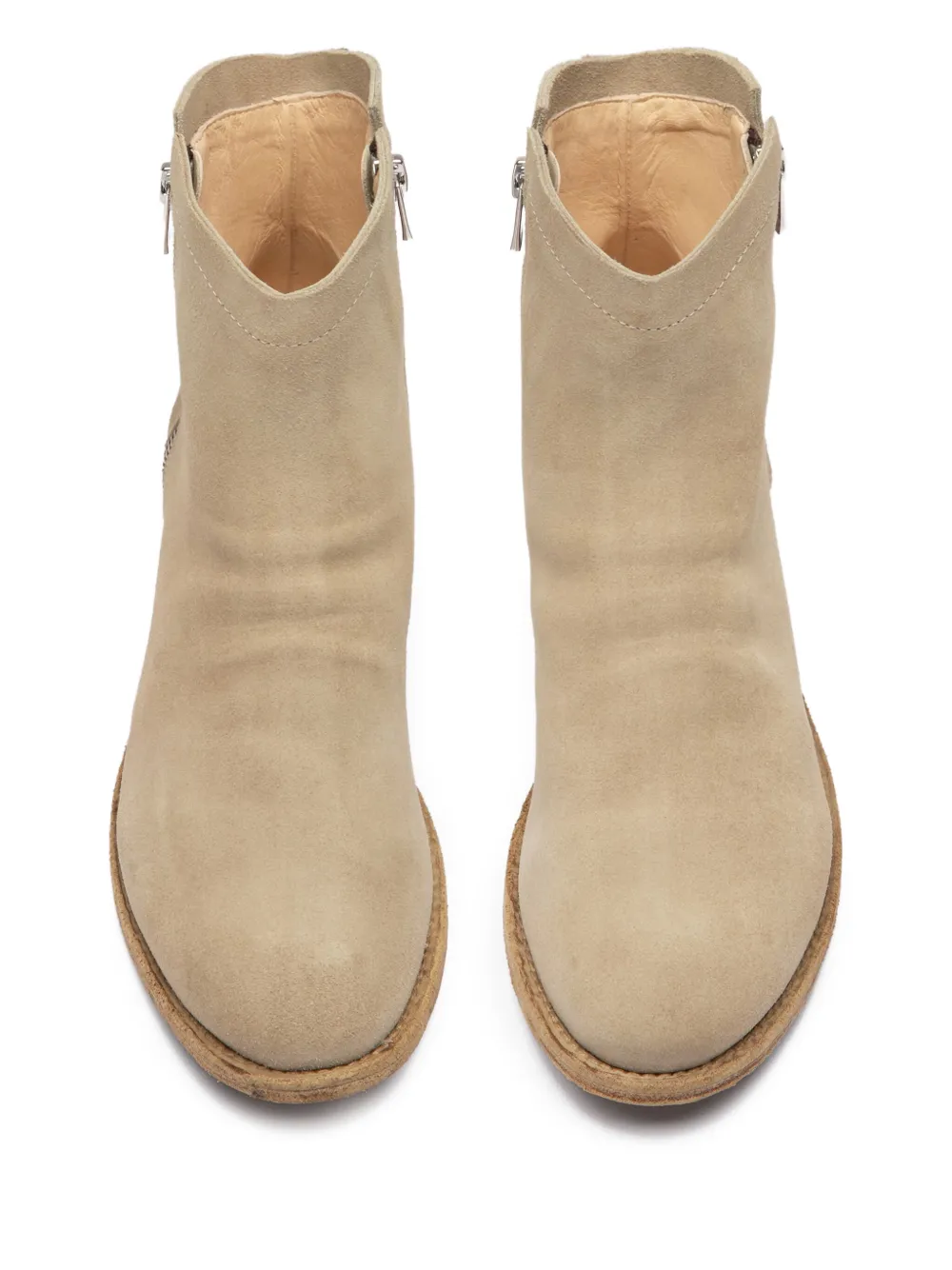 Officine Creative Oliver Sigaro zip-detail suede ankle boots Neutrals