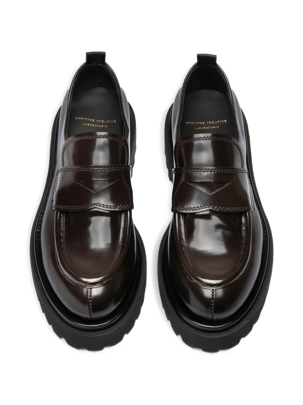 Officine Creative Wisal 001 leren loafers Bruin