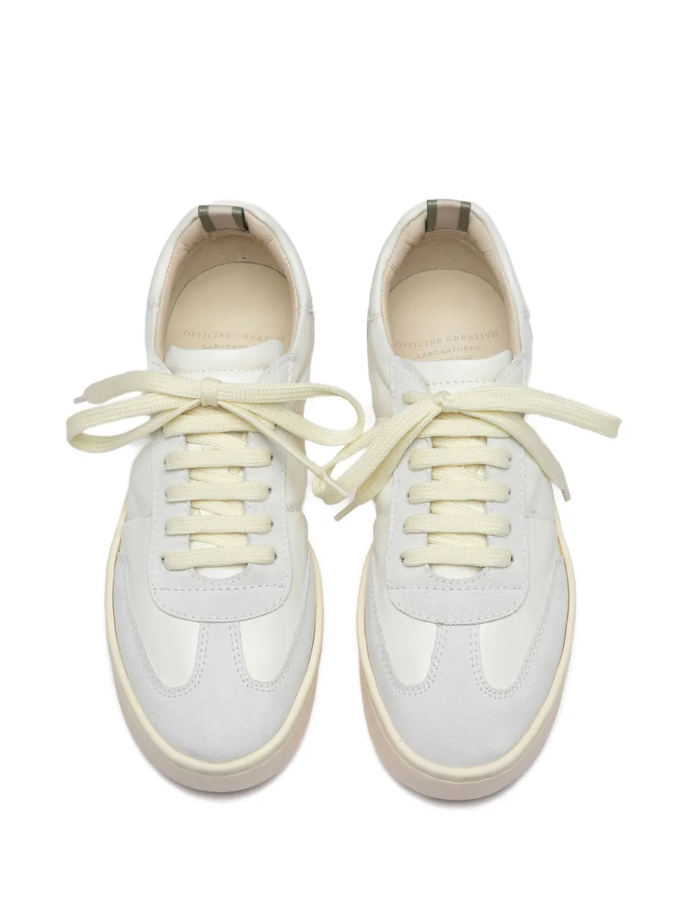 Officine Creative Kombined leather lace-up sneakers Neutrals
