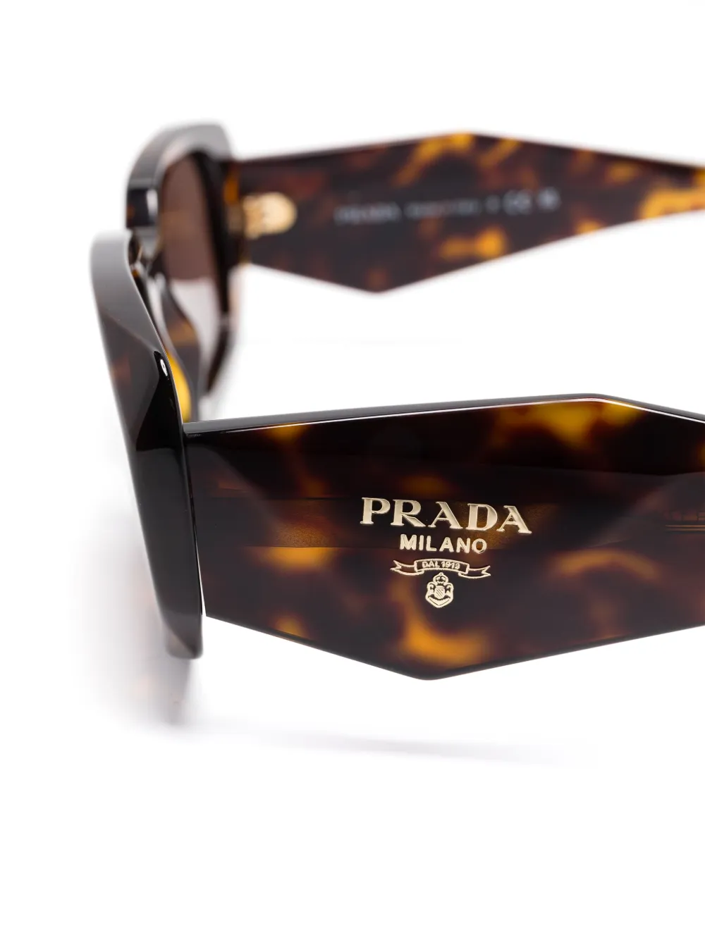 Prada Eyewear Zonnebril met vierkant montuur Bruin