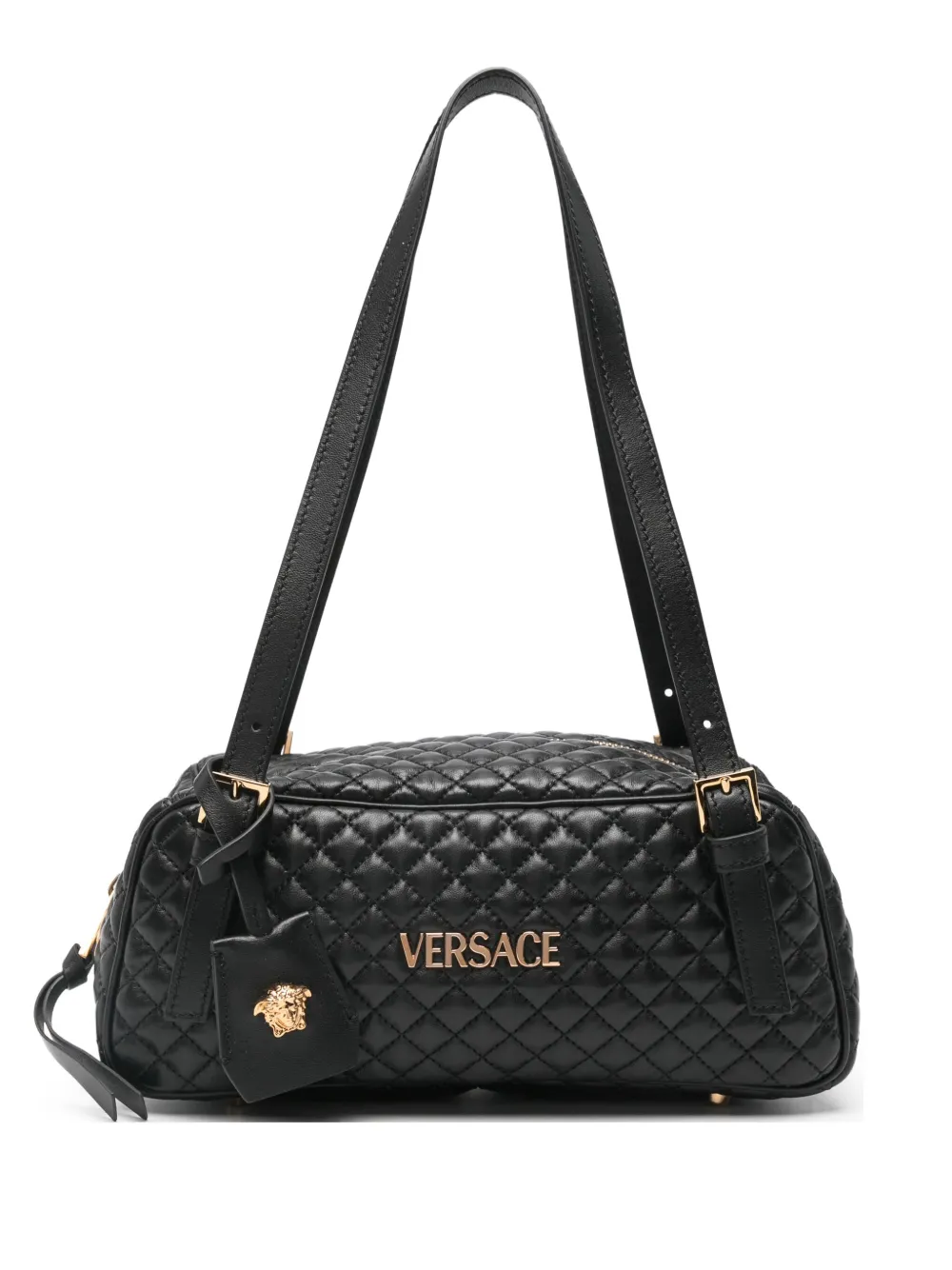 Versace Gewatteerde schoudertas Zwart