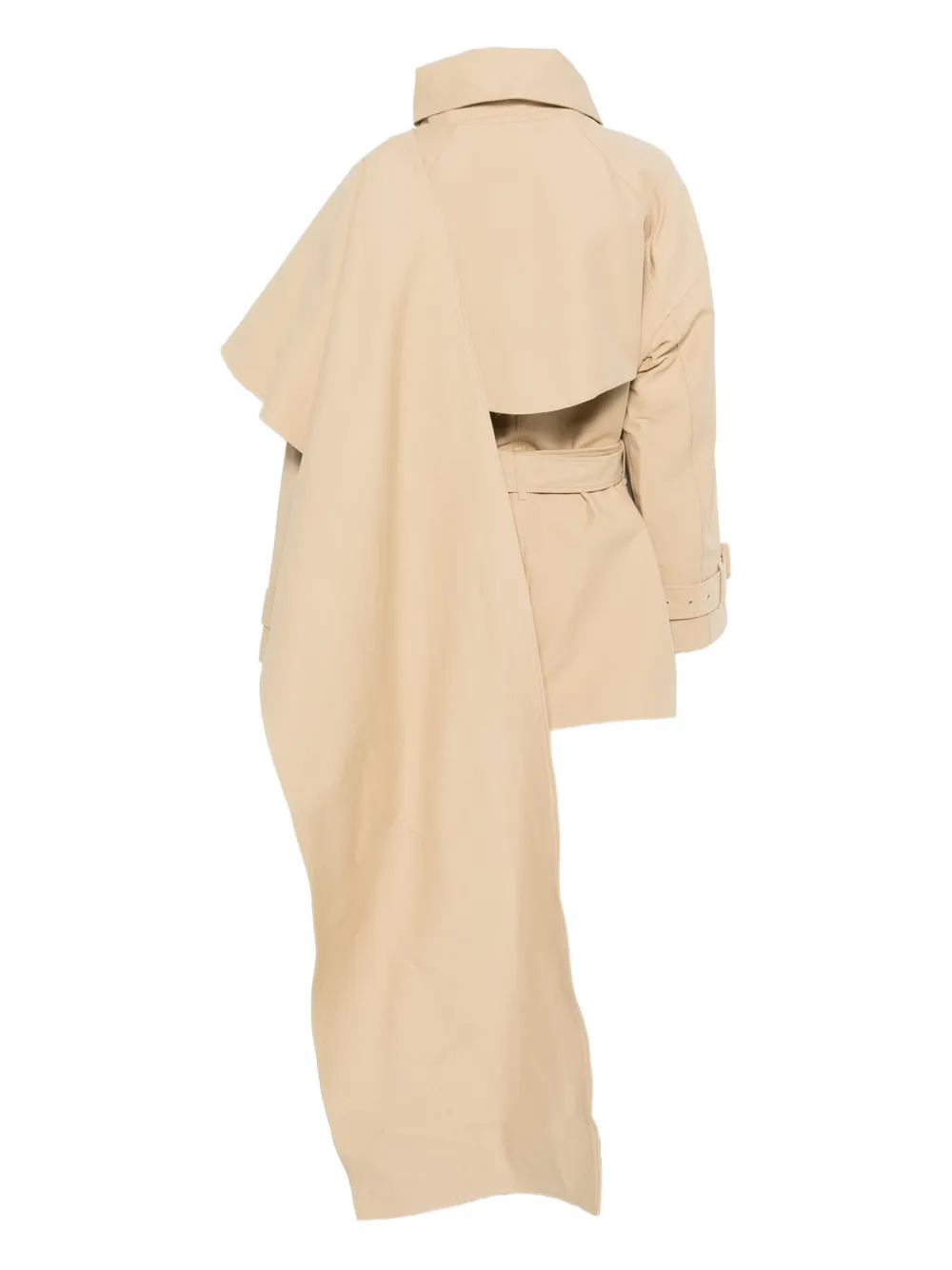 Entire Studios Mini Belted Scarf Coat In Neutral