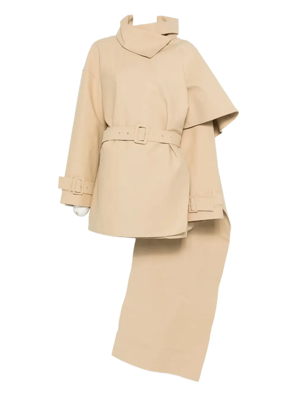 ENTIRE STUDIOS mini belted scarf coat - Toni neutri
