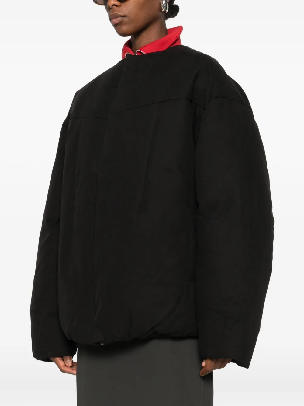 ENTIRE STUDIOS Pod gewatteerd bomberjack met rits Zwart