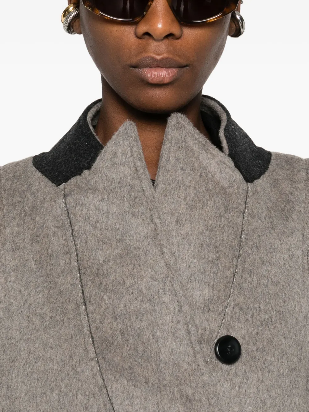 Entire Studios Vantage Panelled Coat In Gray