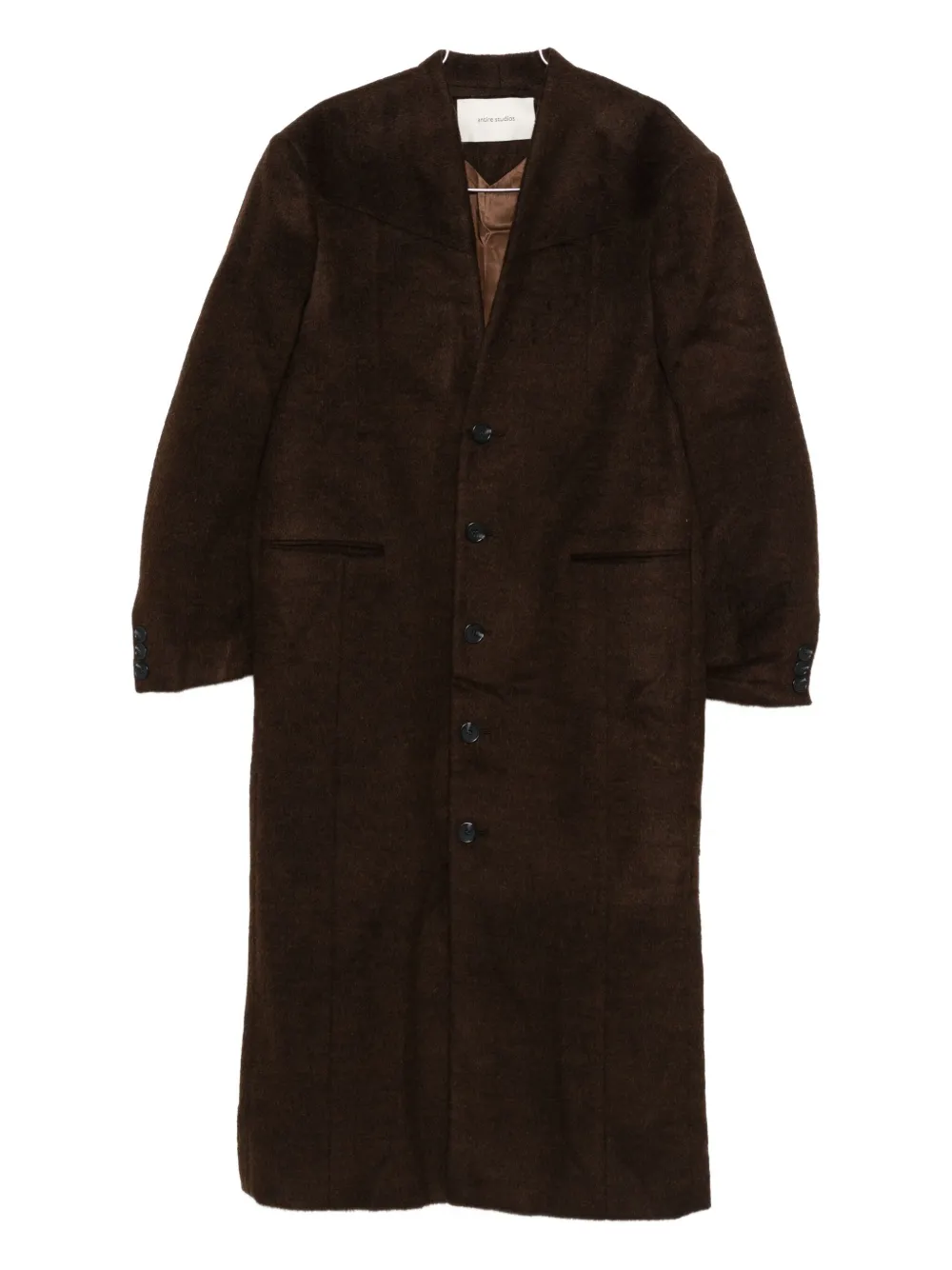 Entire Studios Mute Button-front Overcoat In Brown