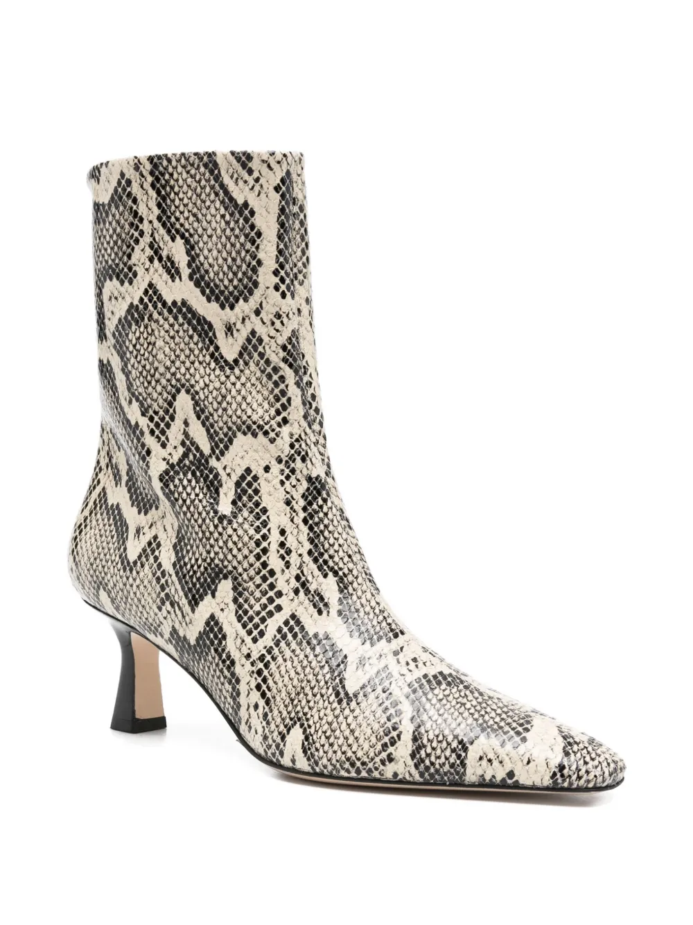 Aeyde 70mm Elina snake-print pointed-toe ankle boots Neutrals