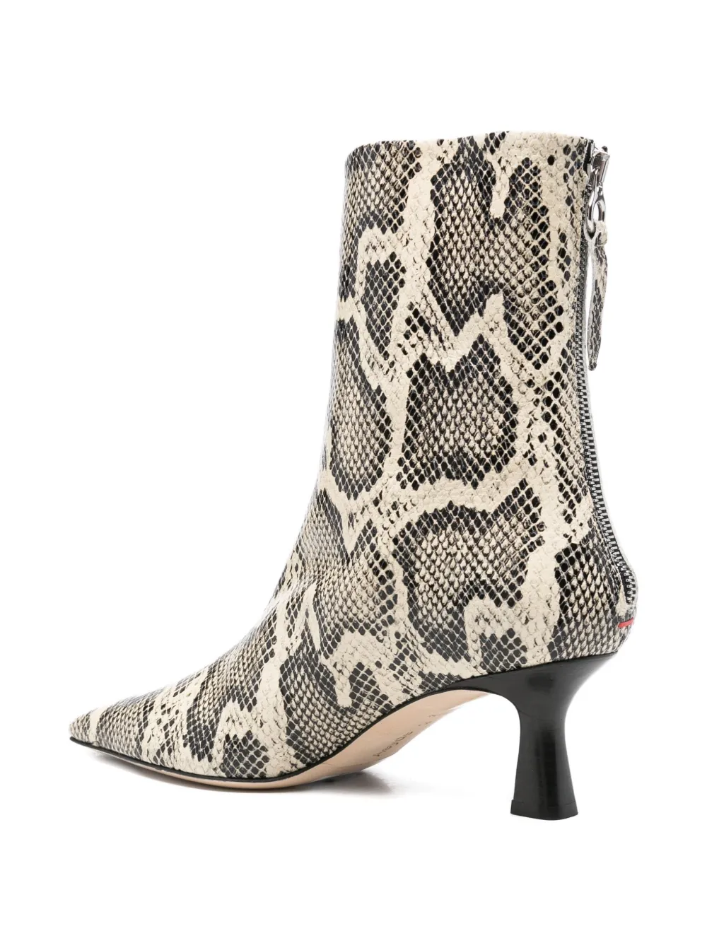Aeyde 70mm Elina snake-print pointed-toe ankle boots Neutrals