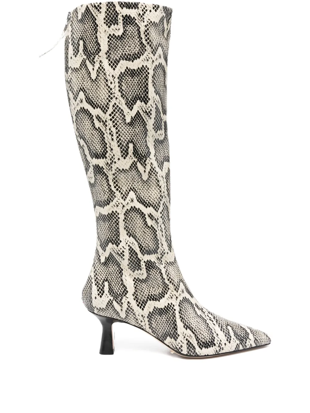 Aeyde 70mm Klea snake-print calf leather boots Neutrals
