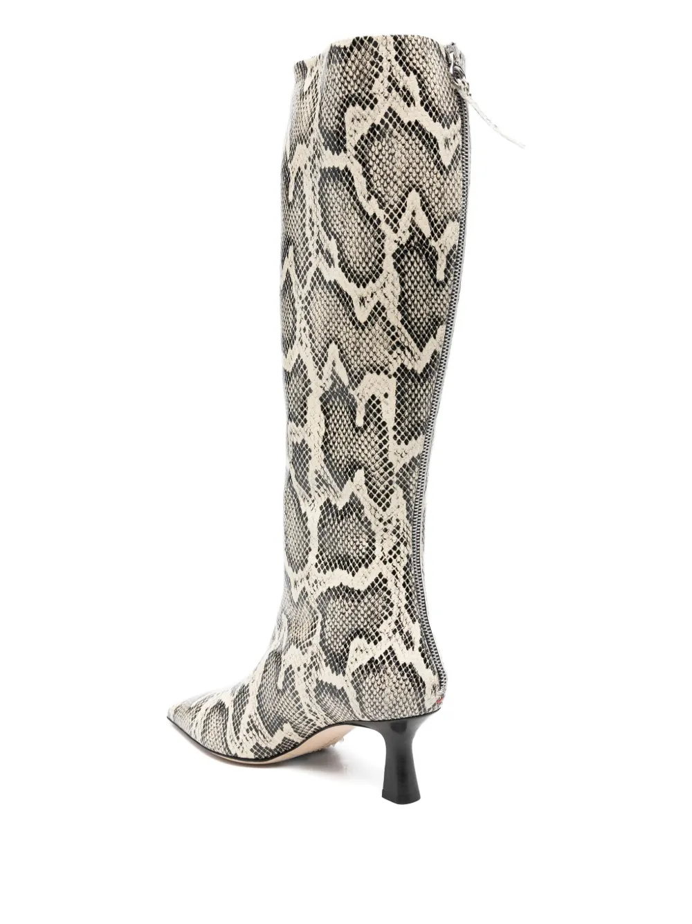 Aeyde 70mm Klea Snake-print Calf Leather Boots In Neutral