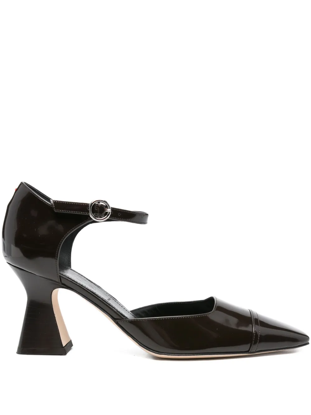 Aeyde 80mm Francine Ankle-strap Pointed-toe Pumps In Brown