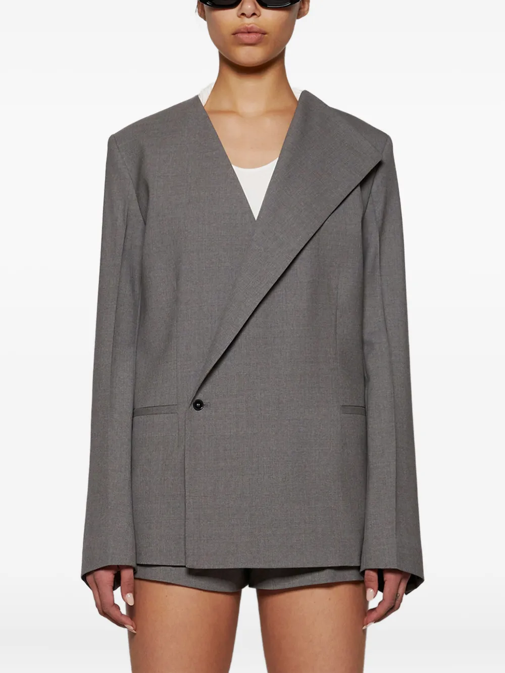 LOULOU DE SAISON ASYMMETRIC-LAPEL BLAZER