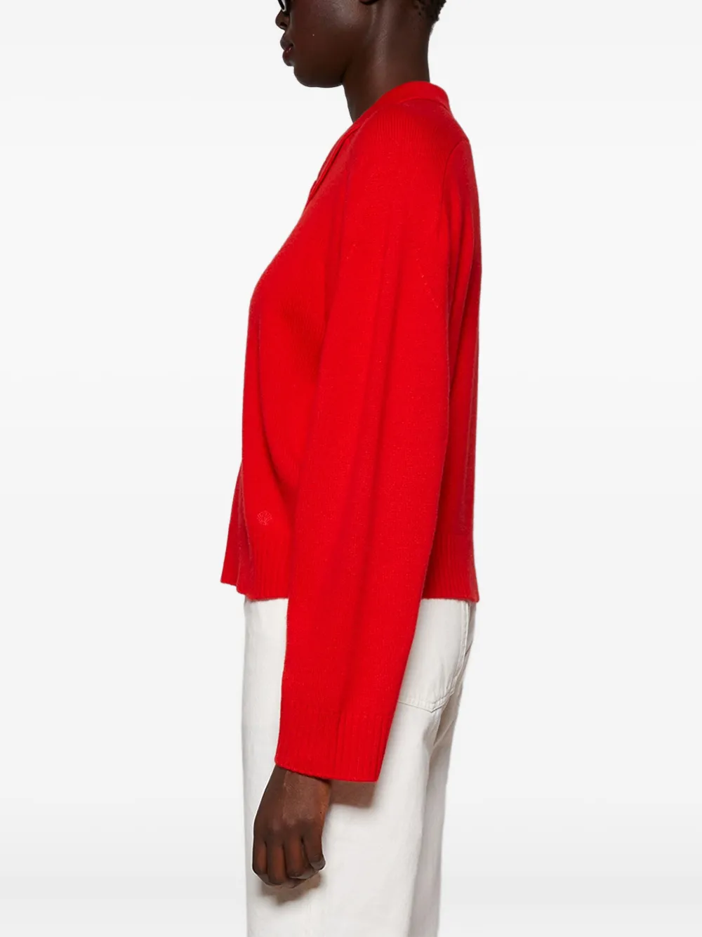 LOULOU DE SAISON HOMERE BUTTONED-COLLAR POLO TOPS