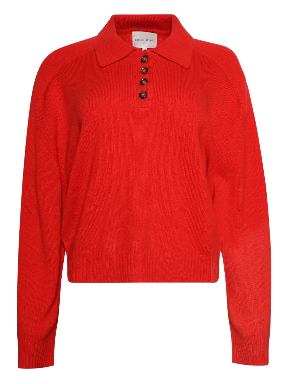 Loulou De Saison Homere Buttoned-collar Polo Tops