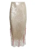 Wiederhoeft sequin lace pencil skirt - Neutrals