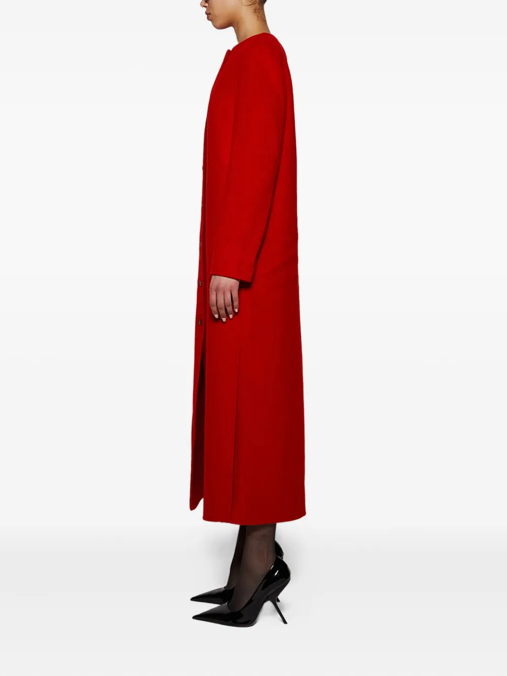 LOULOU DE SAISON MARTIL BUTTON-FRONT LONG COAT 