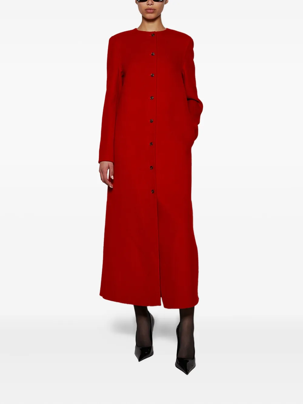 LOULOU DE SAISON MARTIL BUTTON-FRONT LONG COAT 