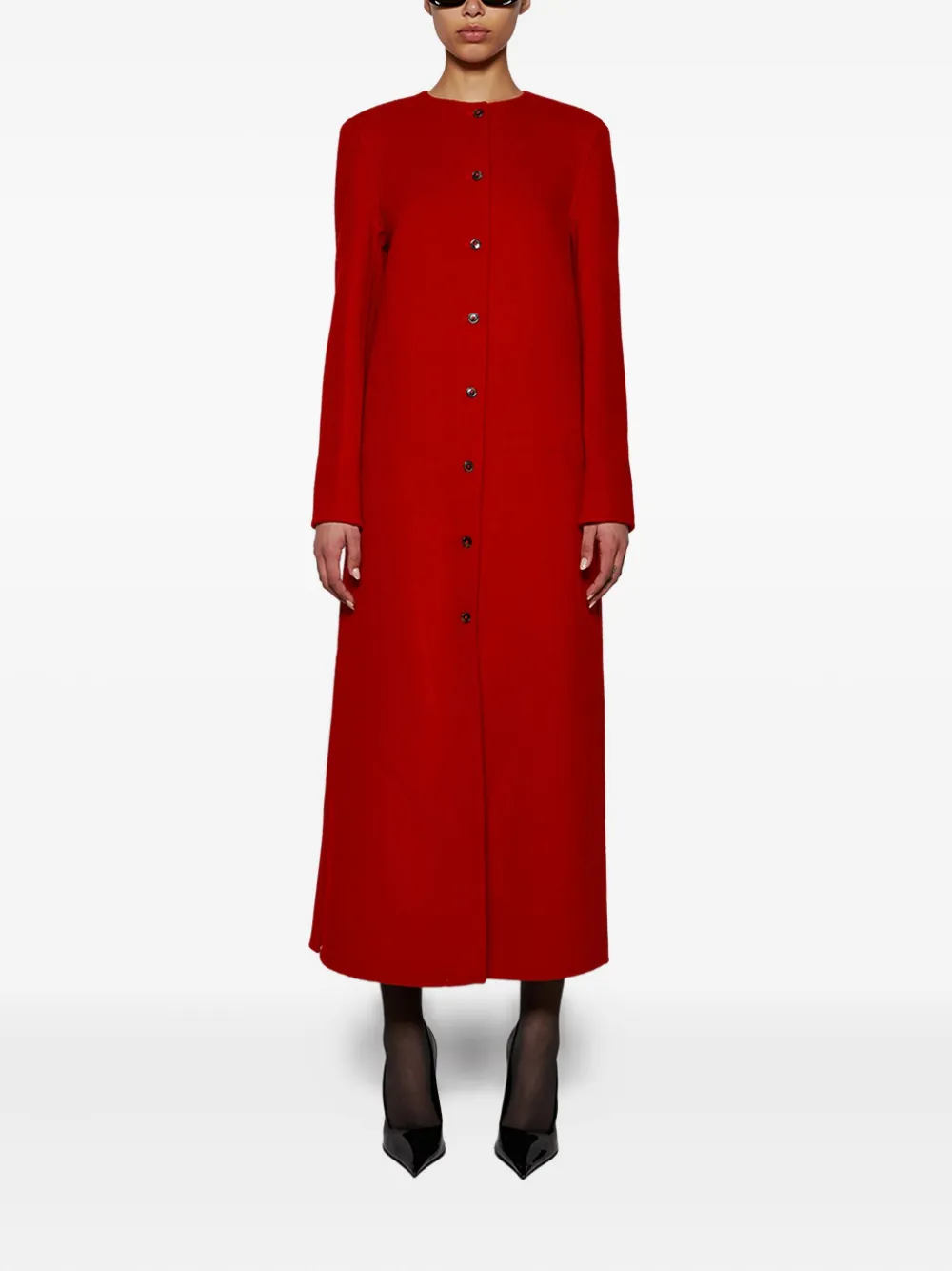 LOULOU DE SAISON MARTIL BUTTON-FRONT LONG COAT 