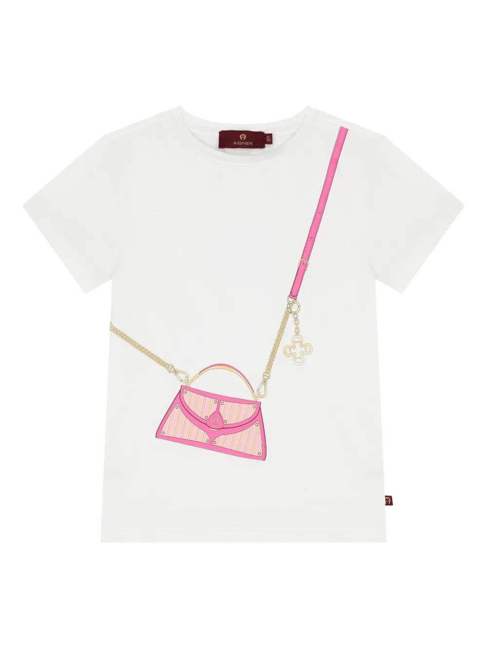 Aigner Kids T-shirt met logopatch Wit