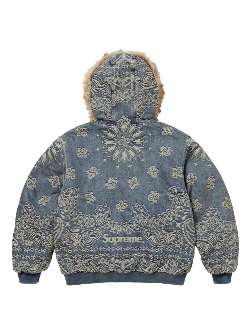 Supreme Denim jack met bandana-jacquard Blauw